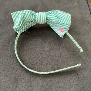 Vineyard Vines seersucker green bow headband
